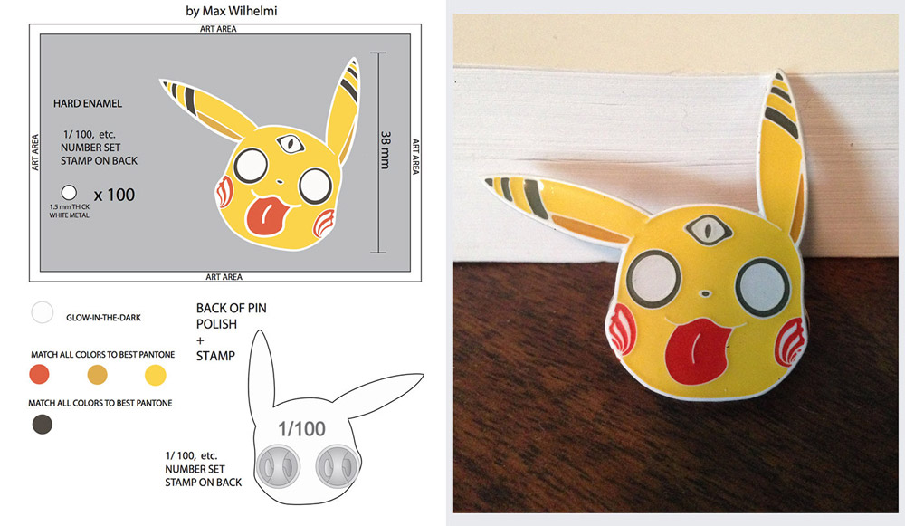 Process of Making Pikachu Bassnectar Crossover Pin